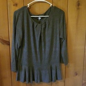 Will Smith Grey 3/4 sleeve short w/ruffles